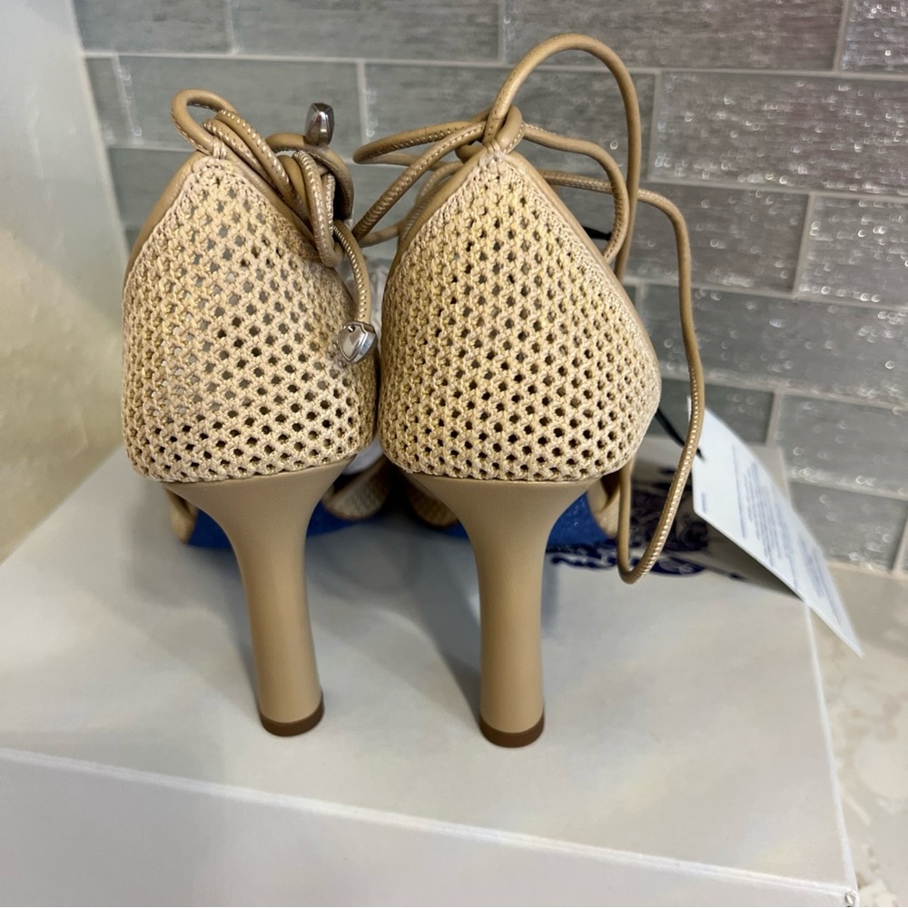 Burberry Mesh Tie Heel in the color Cord. Blue Glitter Soles. New in Box 39.5 - Picture 4 of 7